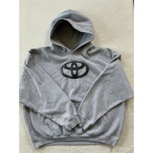 Gildan Toyota Logo Hoodie Mens 2XL Gray Heavy Blend Pullover Sweatshirt JDM